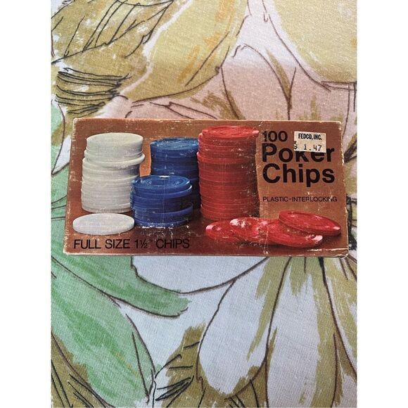 Milton Bradley Other - Poker Chips Vintage Milton Bradley NEW Sealed--1974 100Ct Interlocking Plastic